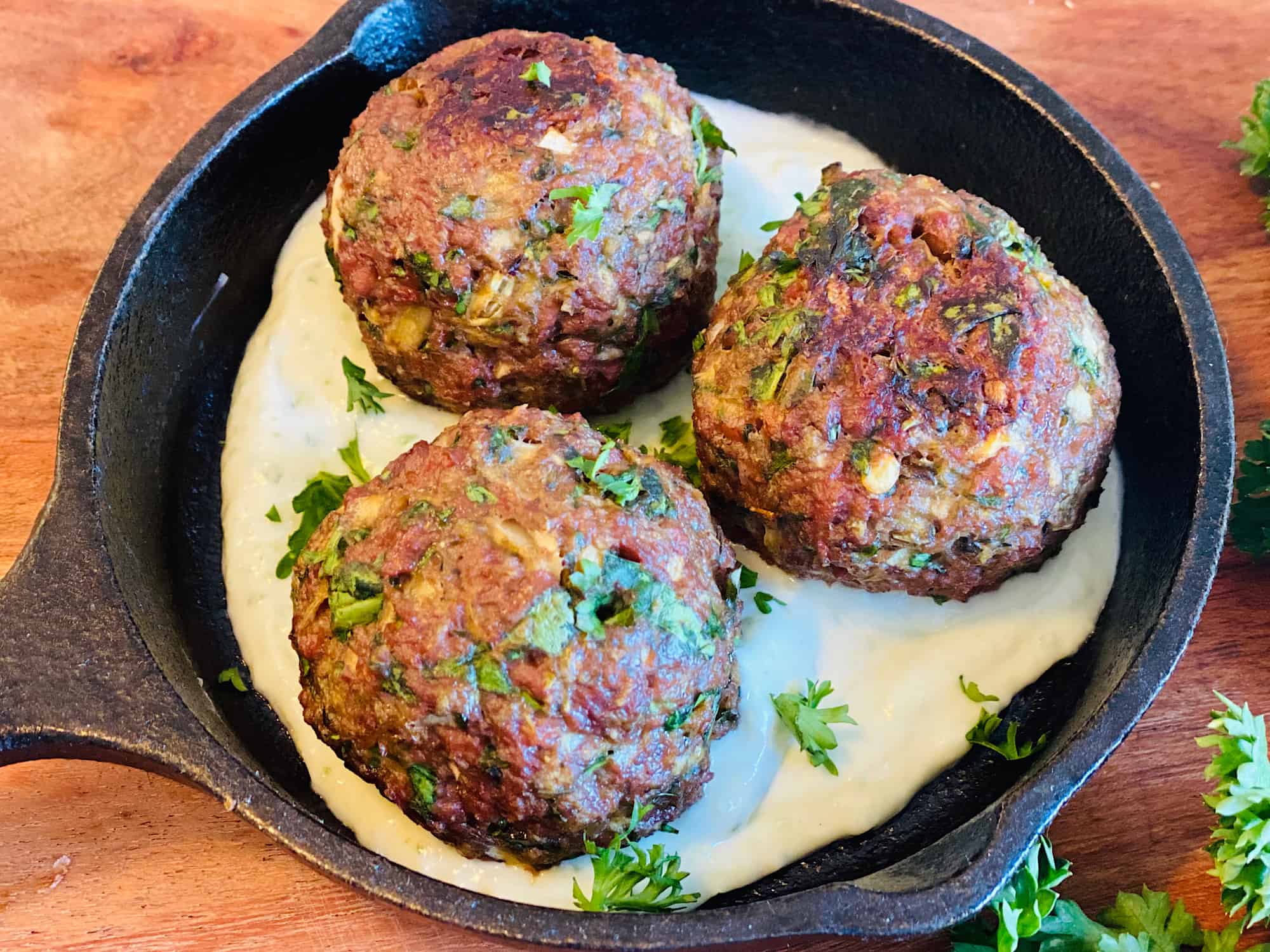 Vegan Greek Meatballs with Creamy Tzatziki Sauce