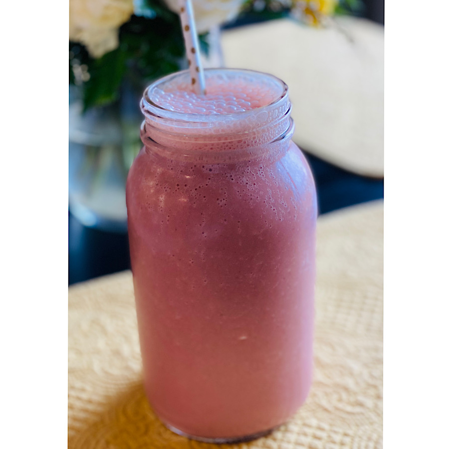 Plant Based Peanut Butter and Strawberry Smoothie